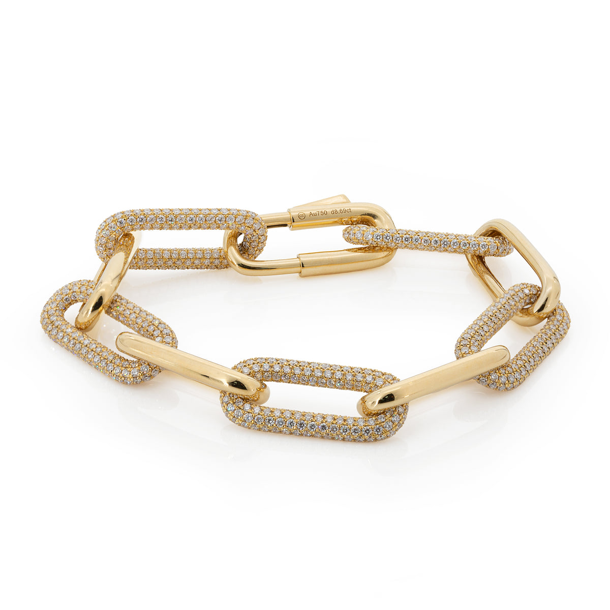 Bracelet Romy Paperclip Or & Diamants
