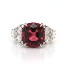 Top view of 5.90ct tourmaline and diamond ring in platinum PT950
