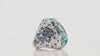 360 view of aquamarine and diamond ring in PT950 platinum
