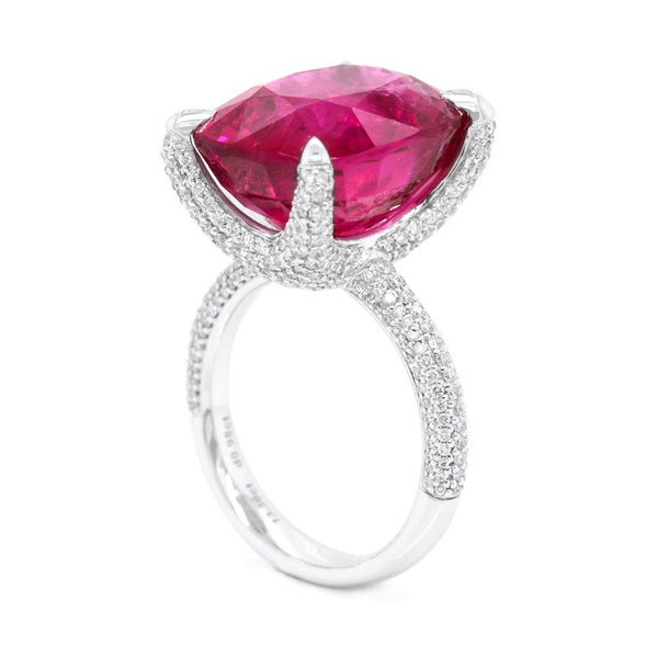 Rubelite Diamond Ring in 18K Gold - SOLD