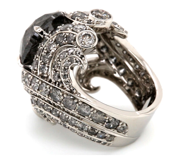10.00ct Salt & Pepper Galaxy Diamond Ring PT950 - SOLD