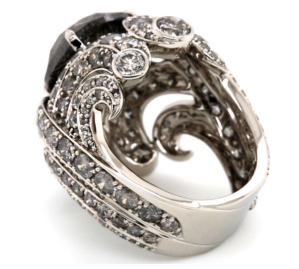10.00ct Salt & Pepper Galaxy Diamond Ring PT950 - SOLD