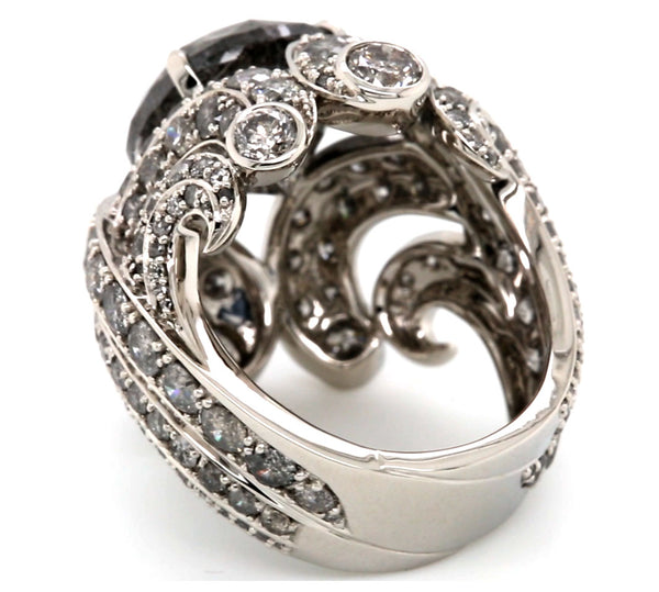 10.00ct Salt & Pepper Galaxy Diamond Ring PT950 - SOLD