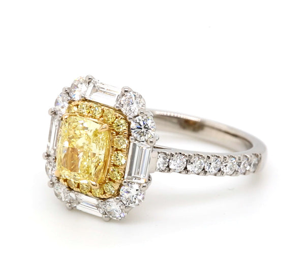 1.20ct GIA Fancy Yellow Diamond Ring