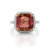 Pink Tourmaline Diamond Ring in 18K Gold - SOLD