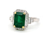 3.73ct Emerald Diamond Ring 18K White & Yellow Gold