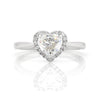 1.00ct Heart Shape Diamond Halo Ring in 18K Gold