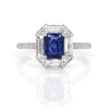 Blue Sapphire Diamond Ring in 18K Gold - SOLD