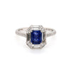 Blue Sapphire Diamond Ring in 18K Gold - SOLD