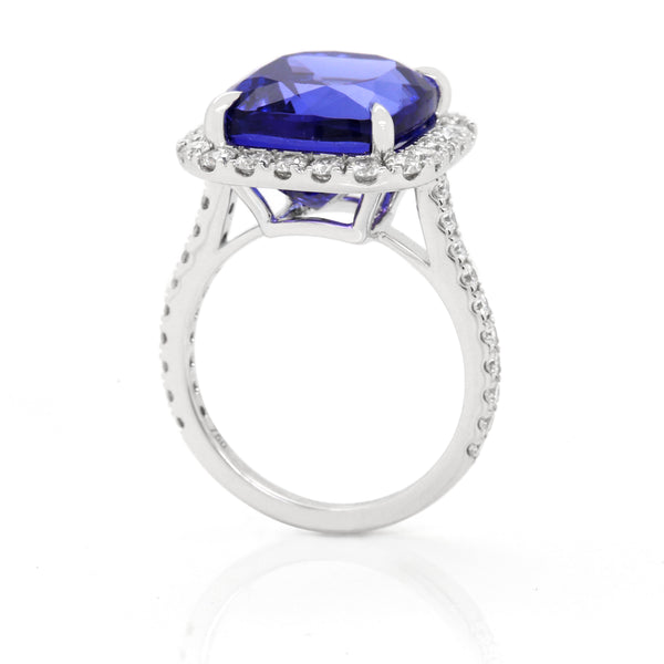 10.01ct Tanzanite Diamond Ring in 18K Gold - SOLD
