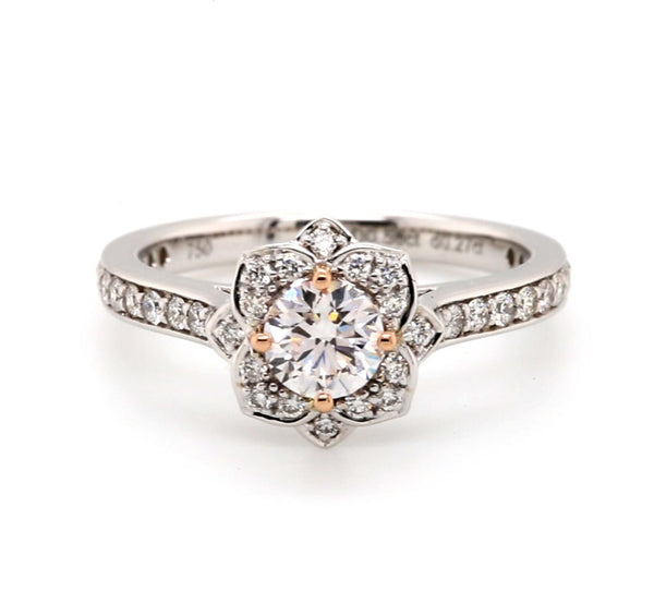 GIA Pink Diamond Floral Halo Ring 0.50ct - SOLD